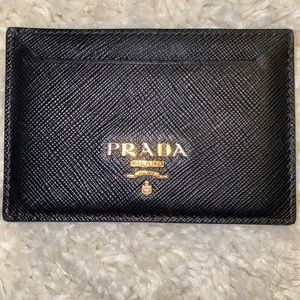 Prada Grained Leather Card Holder